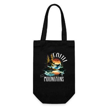 Faith can move Mountains, Matthew 17:20 - Gift Bag for Bottles - black - Front