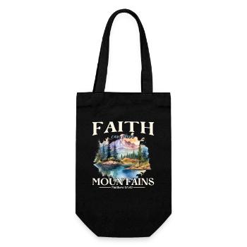 Faith can move Mountains, Matthew 17:20 - Gift Bag for Bottles - black - Front