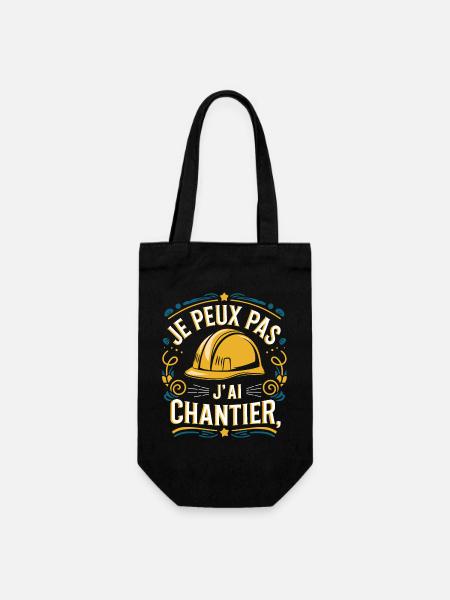 J'peux pas j'ai chantier - Sac à bouteille - noir