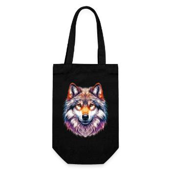 Wolf - Geschenkbeutel für Flaschen - Schwarz - Vorne
