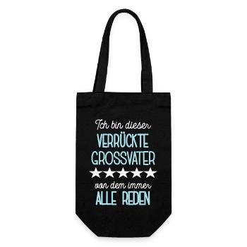 Grossvater Opa Spruch Opi Großpapa Großvater - Geschenkbeutel für Flaschen - Schwarz - Vorne
