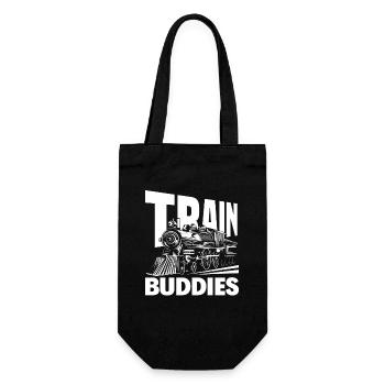 Train Buddies Eisenbahn Freunde - Geschenkbeutel für Flaschen - Schwarz - Vorne