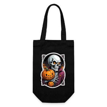 Halloween Skeleton Skull Horror with Pumpkin - Gift Bag for Bottles - black - Front
