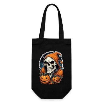 Halloween Skeleton Skull Horror with Pumpkin - Gift Bag for Bottles - black - Front