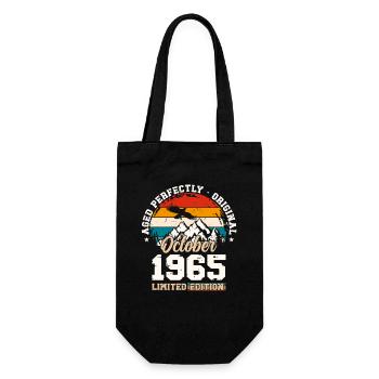 59. Geburtstag Legende Oktober 1965 Jahrgang 65 - Geschenkbeutel für Flaschen - Schwarz - Vorne