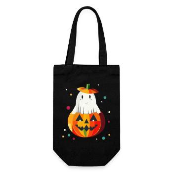 Halloween Pumpkin & Ghost for Happy Halloween - Gift Bag for Bottles - black - Front