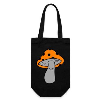 Pilz Mushroom - Geschenkbeutel für Flaschen - Schwarz - Vorne