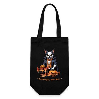 Halloween Dog with Pumpkin Vampire Costume - Gift Bag for Bottles - black - Front