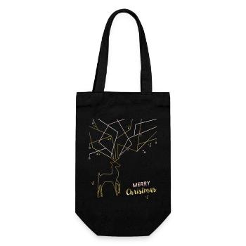 Deer filigree, Merry Christmas - Gift Bag for Bottles - black - Front