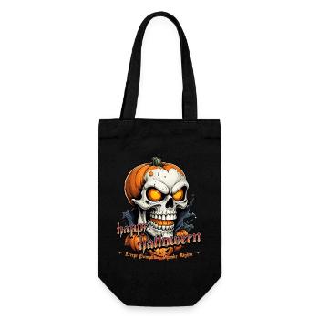 Halloween Crâne Citrouille Crâne Crâne Effrayant - Sac à bouteille - noir - Devant
