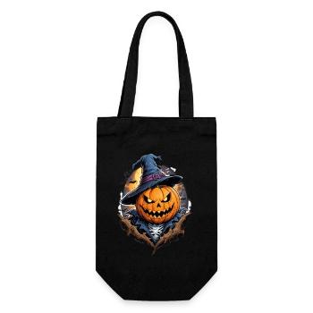 Halloween Pumpkin Witch Hat Midnight - Gift Bag for Bottles - black - Front