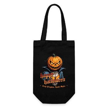 Spooky Pumpkin Head Halloween Illustration - Gift Bag for Bottles - black - Front