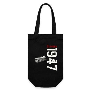77th Birthday Original October 1947 Volume 47 - Gift Bag for Bottles - black - Front