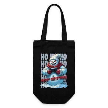 Bonhomme de neige maléfique jouant à Noël - Sac à bouteille - noir - Devant