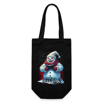 Méchant Noël Gamer Bonhomme de neige Joyeux Noël - Sac à bouteille - noir - Devant