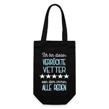 Vetter Spruch Cousin Kusin Vettern Patenkind - Geschenkbeutel für Flaschen - Schwarz - Vorne