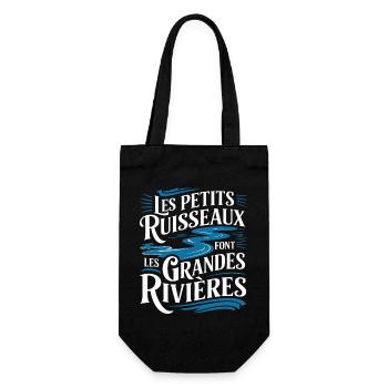 Les petits ruisseaux font les grandes rivières" - Sac à bouteille - noir - Devant