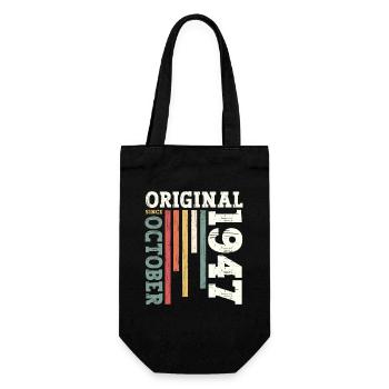 77th Birthday Original October 1947 Volume 47 - Gift Bag for Bottles - black - Front