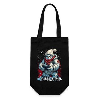 Méchant Noël Gamer Bonhomme de neige Joyeux Noël - Sac à bouteille - noir - Devant