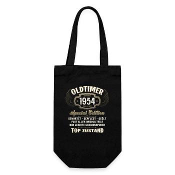 70. Geburtstag Oldtimer November 1954 Jahrgang 54 - Geschenkbeutel für Flaschen - Schwarz - Vorne