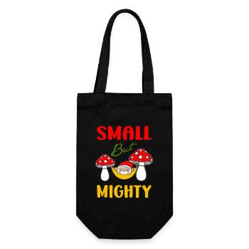 Small But Mighty Cute Gnome Family Gift Idea - Geschenkbeutel für Flaschen - Schwarz - Vorne