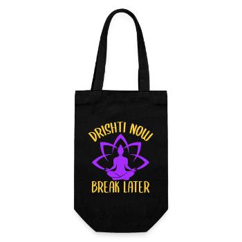 Yoga Drishti Now Break Later Funny Yoga - Geschenkbeutel für Flaschen - Schwarz - Vorne