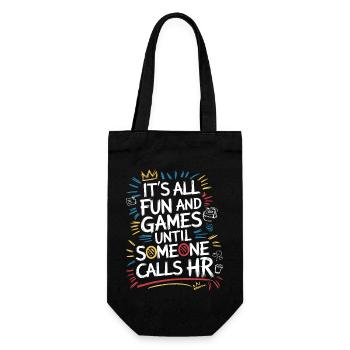 First fun, then human resources - Gift Bag for Bottles - black - Front