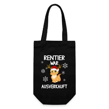 Rentier war aus Katze Weihnachten Lustige Sprüche - Geschenkbeutel für Flaschen - Schwarz - Vorne
