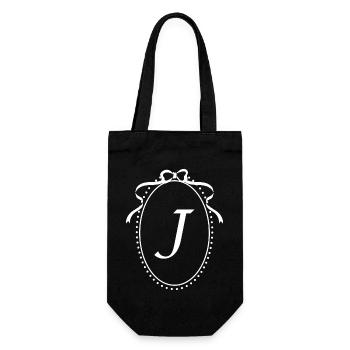 Vintage Letter i Ribbon - Gift Idea - Gift Bag for Bottles - black - Front