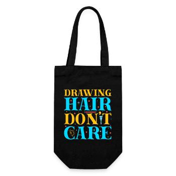 Artist Painter Graphic Drawing Hair Don´t Care - Geschenkbeutel für Flaschen - Schwarz - Vorne