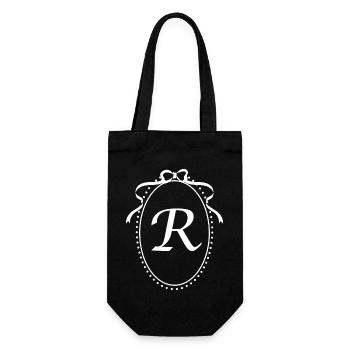 Vintage Letter r Ribbon - Geschenkidee - Geschenkbeutel für Flaschen - Schwarz - Vorne