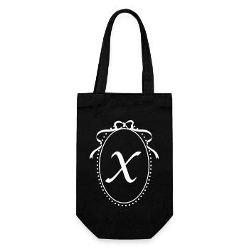 Vintage Letter x Ribbon - Gift Idea - Gift Bag for Bottles - black - Front
