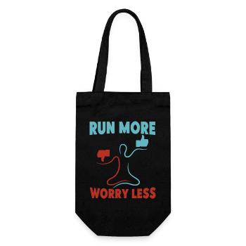 Running Run More Worry Less Marathon Runner - Geschenkbeutel für Flaschen - Schwarz - Vorne