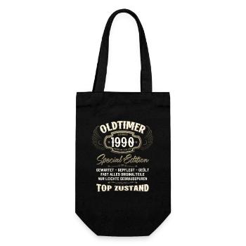 35. Geburtstag Oldtimer Dezember 1990 Jahrgang 90 - Geschenkbeutel für Flaschen - Schwarz - Vorne