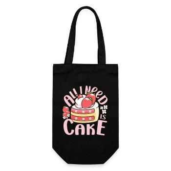 Pastry Lover All I Need Is Cake Gift - Geschenkbeutel für Flaschen - Schwarz - Vorne