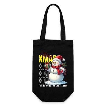XMAS Merry Christmas Snowman - Gift Bag for Bottles - black - Front