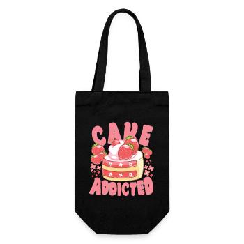 Pastry Lover Cake Addicted Gift Idea - Geschenkbeutel für Flaschen - Schwarz - Vorne