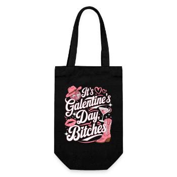 Galentine's Day Funny Party - Gift Bag for Bottles - black - Front