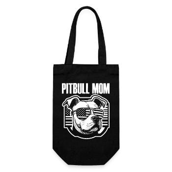 Pitbull Mom Patriotic Lustiges 4th of July - Geschenkbeutel für Flaschen - Schwarz - Vorne