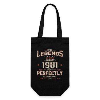 44e anniversaire Légendaire depuis janvier Né en 1981 - Sac à bouteille - noir - Devant
