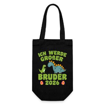 Ich Werde Großer Bruder 2026 - Geschenkbeutel für Flaschen - Schwarz - Vorne