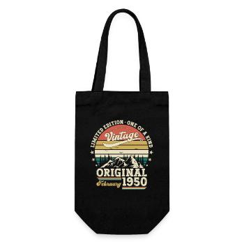 75ème anniversaire cadeau mari Original février 1950 - Sac à bouteille - noir - Devant