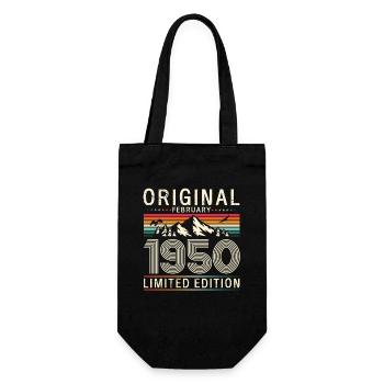 75ème anniversaire cadeau mari Original février 1950 - Sac à bouteille - noir - Devant
