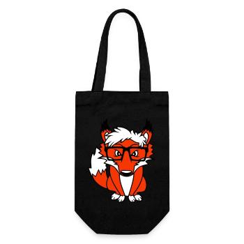 Fox Nerd Horn-rimmed Glasses Geek Smart Intelligent Cool - Gift Bag for Bottles - black - Front