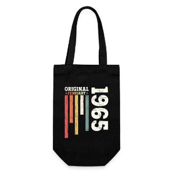 60. Geburtstag Geschenk Mann Original Februar 1965 - Geschenkbeutel für Flaschen - Schwarz - Vorne