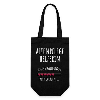 Altenpflegehelferin Ausbildung Beruf Geschenk - Geschenkbeutel für Flaschen - Schwarz - Vorne
