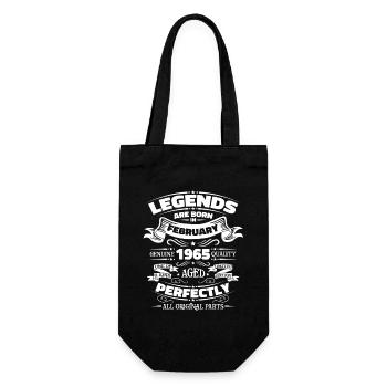 60th Birthday Gift Man Legend February 1965 - Gift Bag for Bottles - black - Front