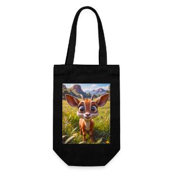 super süße afrikanische Tiere – Antilope - Geschenkbeutel für Flaschen - Schwarz - Vorne