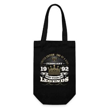 Cadeau d'anniversaire 33 ans Homme Original Février 1992 - Sac à bouteille - noir - Devant