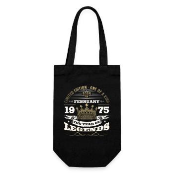 Cadeau 50e anniversaire homme original février 1975 - Sac à bouteille - noir - Devant